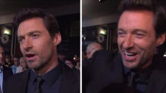 L’acteur Hugh Jackman est interviewé sur le tapis rouge par un ancien élève, le reconnaît et l’interpelle