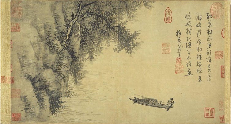 Wu_Zhen, « Pêcheur », ca 1350 Metropolitan_Museum. (Ecole Itsuo Tsuda)
