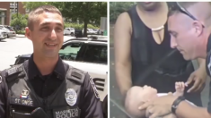 Cet officier était là au bon endroit et au bon moment pour secourir un bébé qui s’étouffait