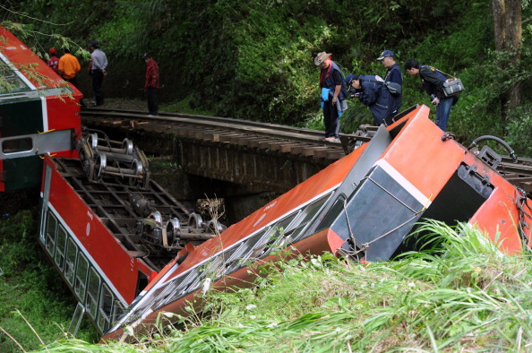 -Illustration.Un train a déraillé dimanche à Taïwan. Photo SAM YEH/AFP/Getty Images.