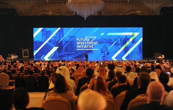 -Ryad accueille la conférence de la Future Investment Initiative, ce rendez-vous mis à mal avec l’affaire Khashoggi. Photo FAYEZ NURELDINE / AFP / Getty Images.