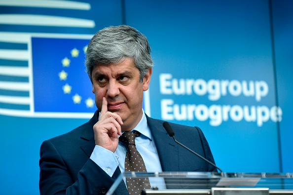 Le président de l'Eurogroupe, le Portugais Mario Centeno. (Photo : JOHN THYS/AFP/Getty Images)