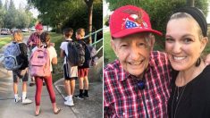 Un ancien combattant de 94 ans commence sa journée en offrant des poing-à-poing et des mots de sagesse aux écoliers