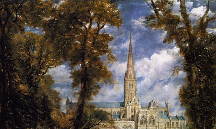 Cathédrale de Salisbury, vers 1825, par John Constable. (Domaine public)