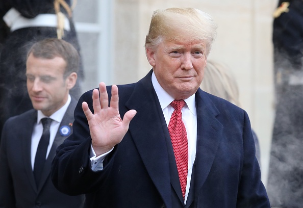 Rencontre des présidents français et américains le 10 novembre 2018 à l'Élysée (LUDOVIC MARIN/AFP/Getty Images)