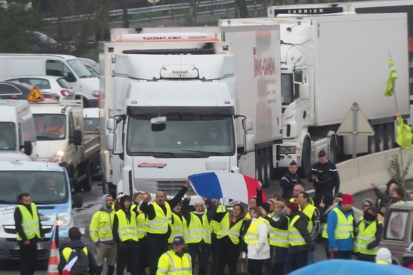 Gilets jaunes : les routiers se mobilisent.        (Photo : RAYMOND ROIG/AFP/Getty Images)