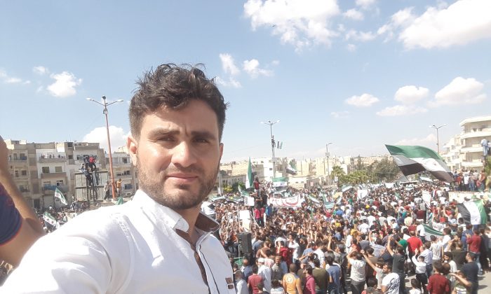 Abdulkafi Alhamdo lors d'une manifestation à Idlib, Syrie. (Avec l'aimable autorisation d'Abdulkafi Alhamdo)