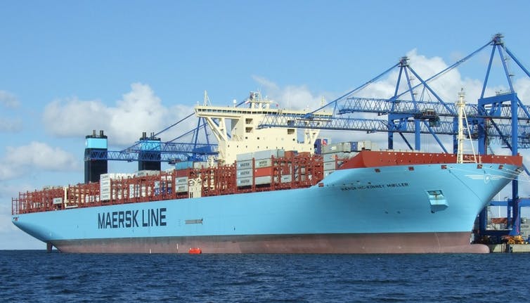 Porte-conteneurs de type Triple E de la compagnie de transport maritime Maersk. (CC BY-SA)