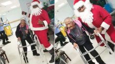 Un Père Noël danse dans une maison de retraite avec une dame de 90 ans, qui danse comme une « jeune femme »