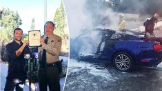 « Elle serait morte » : honneur décerné à un homme pour avoir sauvé une femme d’une voiture en feu en Californie