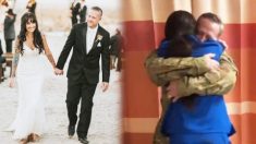 Un soldat en service surprend sa femme au travail à l’occasion de leur anniversaire avec un retour anticipé à la maison