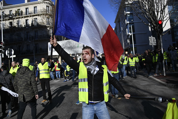 "Gilets jaunes Toulon : Acte 9. (Photo : CHRISTOPHE SIMON/AFP/Getty Images)