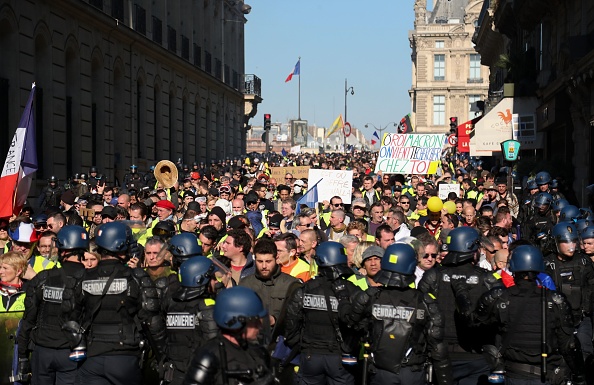 "Gilets jaunes": Acte 15. Manifestation à Paris le 23 février 2019. (Photo : ZAKARIA ABDELKAFI/AFP/Getty Images)