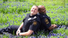 Des policiers du Texas posent pour des photos avec les fleurs bleues de l’État dans le nouveau défi des médias sociaux
