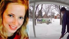 Un chauffeur travaillant pour FedEx déneige discrètement le sol devant l’entrée de la maison d’une femme après avoir appris le décès récent de son époux