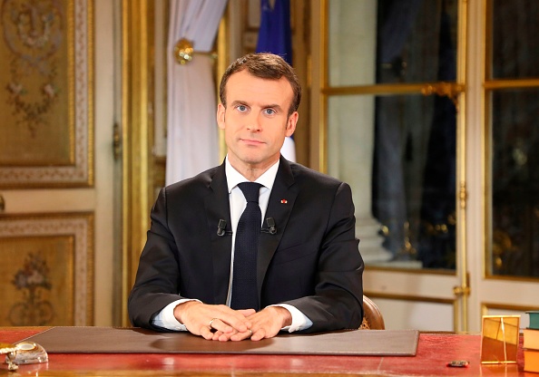Le président Emmanuel Macron. (Photo : LUDOVIC MARIN / POOL / AFP)        
