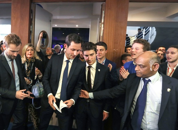 Le candidat Les Republicains (LR) François-Xavier Bellamy à l'annonce des résultats des élections européennes le 26 mai 2019à son QG à Paris. (JACQUES DEMARTHON/AFP/Getty Images)