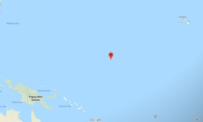 Les Îles Marshall dans l'océan Pacifique (Google Maps)