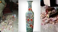Une fillette brise accidentellement un vase chinois et découvre la cachette secrète de son père –  puis, il avoue tout