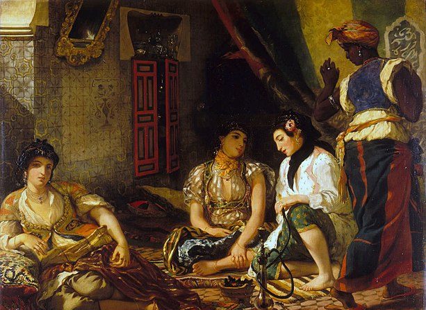 -Le tableau « les Femmes d’Alger dans leur appartement » peint par Eugène Delacroix avait disparu, actuellement il est exposé au Louvre dans la galerie Mendes à Paris. Image Wikipédia.