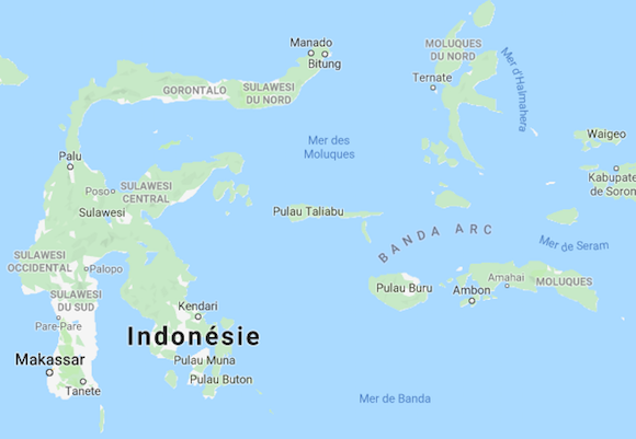 Violent séisme dans le nord de l'archipel des Moluques (Indonésie). (Photo d'illustration : capture d'écran Google Maps)