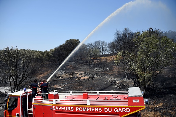 Un incendie de forêt et de broussaille a parcouru près de 480 hectares à Générac (Gard). (Photo : SYLVAIN THOMAS/AFP/Getty Images)
