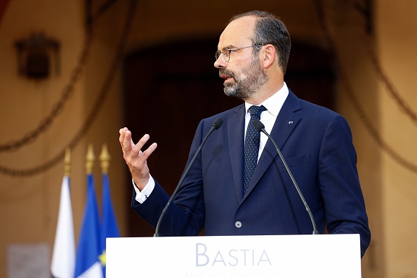 Corse. Discours du Premier ministre Édouard Philippe au Musée de Bastia.  (Photo : PASCAL POCHARD-CASABIANCA/AFP/Getty Images)