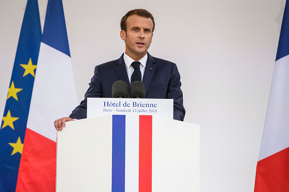 Le président Emmanuel Macron à l'Hôtel de Brienne à Paris. (Photo : CHRISTOPHE PETIT TESSON/AFP/Getty Images)
