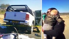 Une femme repère un bébé éjecté d’un accident de voiture mortel et se lance à son secours