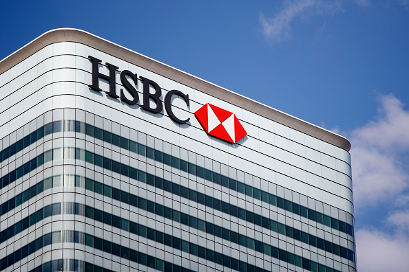 -Le siège de HSBC UK est visible dans le quartier financier de Canary Wharf, à Londres, le 31 juillet 2018. Photo de Tolga Akmen / AFP / Getty Images.