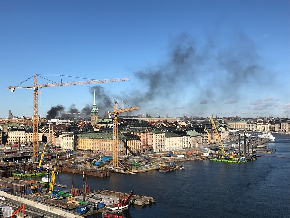 Vue de Stocholm où un bus a explosé en centre-ville le 10 mars 2019. (SUSANNE KIVINEN/AFP/Getty Images)