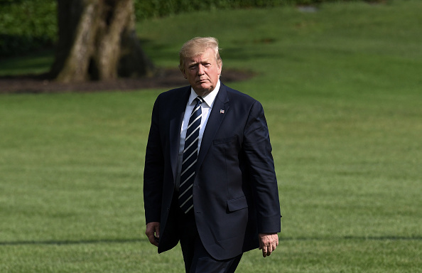 Le président américain Donald Trump s'était entretenu depuis son club de golf de Bedminster, dans le New Jersey, avec plusieurs hauts responsables. (Photo : OLIVIER DOULIERY/AFP/Getty Images)