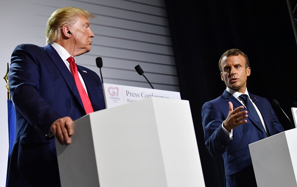 Emmanuel Macron et Donald Trump en conférence de presse lors du G7 à Biarritz. (Photo : NICHOLAS KAMM/AFP/Getty Images)