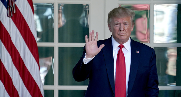 Le président américain Donald Trump retourne au bureau ovale de la Maison Blanche le 29 août 2019 à Washington, DC. (Photo : Chip Somodevilla/Getty Images)