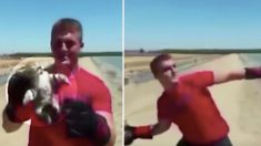 Arrestation d’un jeune homme qui a fait l’objet d’une vidéo choquante en train de lancer un chaton dans un lac