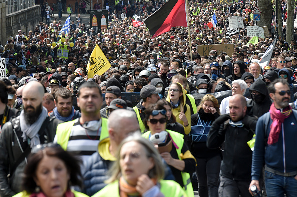 Manifestation de "Gilets Jaunes" à Nantes en mai 2919. (Photo : Sebastien SALOM-GOMIS / AFP)        