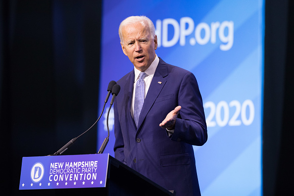Candidat à la présidence démocrate, l'ancien vice-président Joe Biden prend la parole lors de la convention du parti démocratique du New Hampshire le 7 septembre 2019 à Manchester, dans le New Hampshire. (Photo : Scott Eisen/Getty Images)