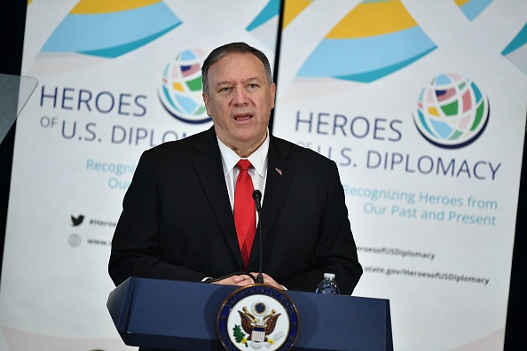 -Le secrétaire d'État américain Mike Pompeo est le dernier pilier de la diplomatie américaine au Département d'État à Washington, le 13 septembre 2019. Photo de MANDEL NGAN / AFP / Getty Images.