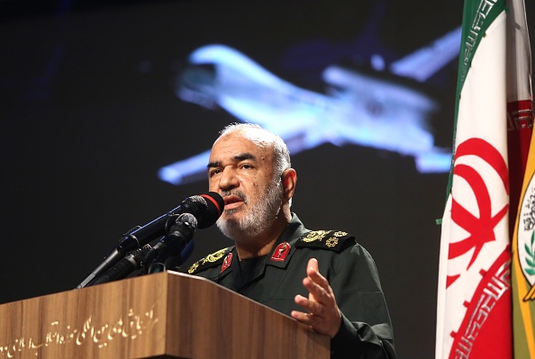 Le général Hossein Salami, au musée de la Révolution islamique et de la Sainte-Défense à Téhéran lors de l'ouverture d'une exposition sur ce que l'Iran dit sont des drones américains capturés sur son territoire, dans la capitale, Téhéran, le 21 septembre 2019. (Photo : ATTA KENARE/AFP/Getty Images)