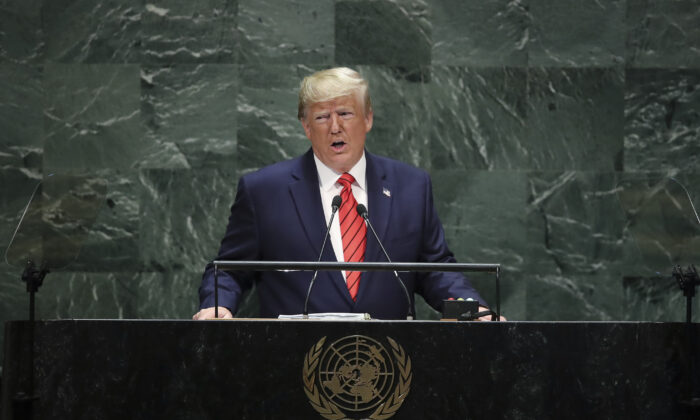 Donald Trump s'adresse à l'Assemblée générale des Nations Unies au siège de l'ONU à New York, le 24 septembre 2019. (Drew Angererer/Getty Images)