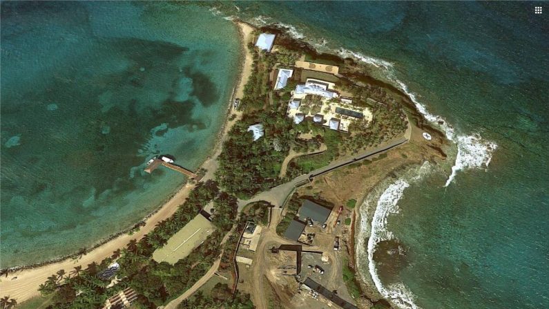 L'île de Saint James, appartenant au financier Jeffre Epstein. (Capture d'écran Google Map)