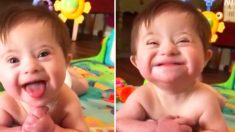 Un bébé adopté atteint de la trisomie sourit à sa nouvelle maman dans une vidéo réconfortante qui devient virale