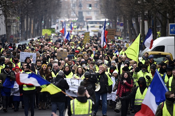 Manifestation de "Gilets jaunes" à Paris. (Photo : FRANCOIS LO PRESTI/AFP via Getty Images)