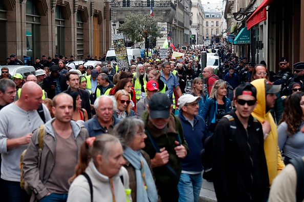 Manifestation de "Gilets jaunes" dans Paris le 28 septembre 2019. (Photo : ZAKARIA ABDELKAFI/AFP via Getty Images)