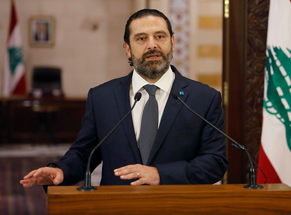 Le Premier ministre libanais Saad Hariri a prononcé un discours devant le siège du gouvernement au centre de la capitale Beyrouth, le 18 octobre 2019. (Photo : MARWAN TAHTAH/AFP via Getty Images)
