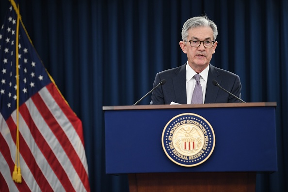Le président de la Fed, Jerome Powell, s'exprime lors d'une conférence de presse à Washington, DC, le 11 décembre 2019. (Photo : ERIC BARADAT/AFP via Getty Images)