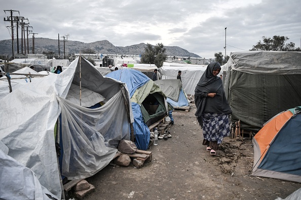 Camp de réfugiés de Vial, sur l'île grecque de Chios, le 10 décembre 2019. (Photo : LOUISA GOULIAMAKI/AFP via Getty Images)