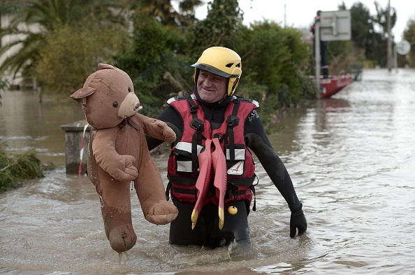 Inondations dans le sud-ouest de la France. Peyrehorade, le 14 décembre 2019. (IROZ GAIZKA/AFP via Getty Images)
