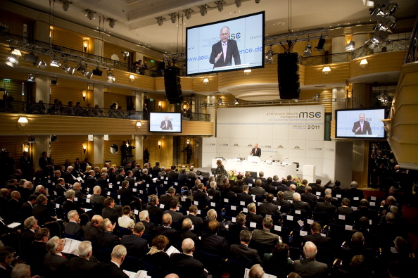 -Illustration- Un aperçu de la salle de conférence de Munich en 2010. Photo JOHN MACDOUGALL / AFP via Getty Images.