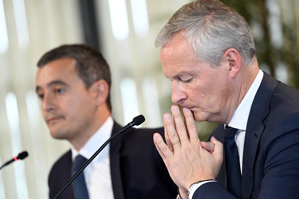 Les ministres des Comptes publics, Gérald Darmanin, et de l'Économie, Bruno Le Maire. (Photo : BERTRAND GUAY/AFP via Getty Images)